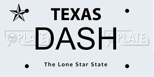 DASH Texas License Plate