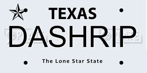 DASHRIP Texas License Plate