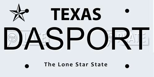 DASPORT Texas License Plate