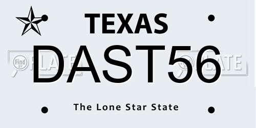 DAST56 Texas License Plate