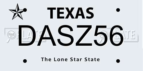 DASZ56 Texas License Plate