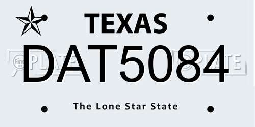 DAT5084 Texas License Plate