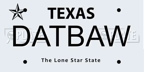 DATBAW Texas License Plate