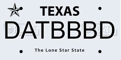DATBBBD Texas License Plate
