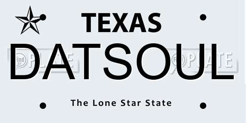 DATSOUL Texas License Plate