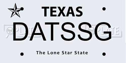 DATSSG Texas License Plate