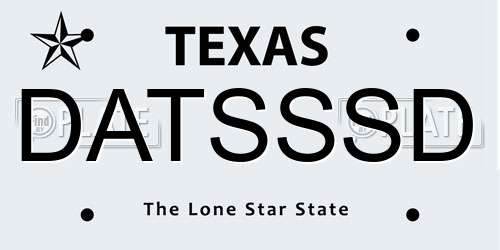 DATSSSD Texas License Plate