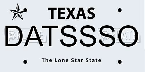 DATSSSO Texas License Plate