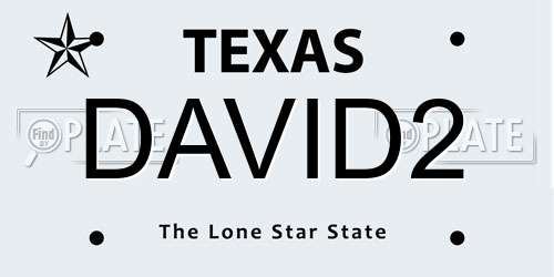 DAVID2 Texas License Plate