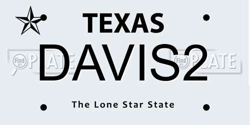 DAVIS2 Texas License Plate