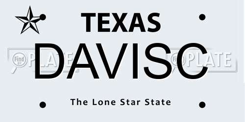 DAVISC Texas License Plate