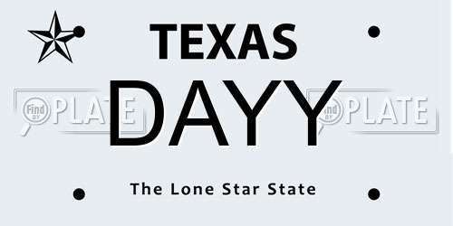 DAYY Texas License Plate