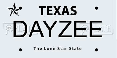 DAYZEE Texas License Plate