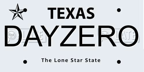DAYZERO Texas License Plate