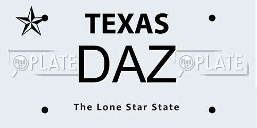 DAZ Texas License Plate