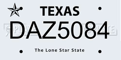 DAZ5084 Texas License Plate