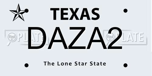 DAZA2 Texas License Plate