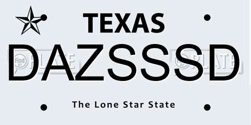 DAZSSSD Texas License Plate