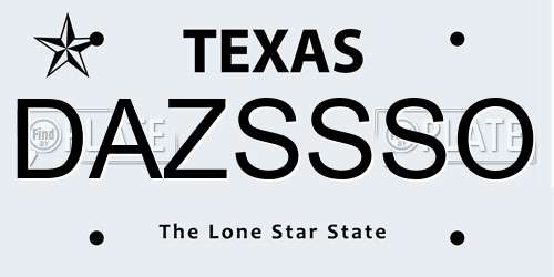 DAZSSSO Texas License Plate