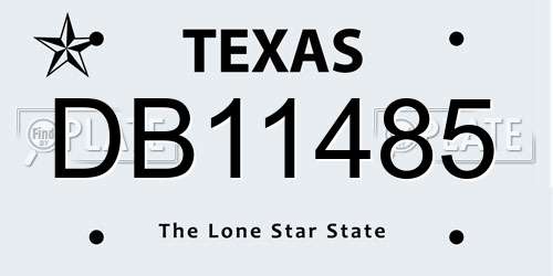 DB11485 Texas License Plate