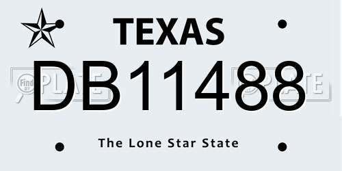 DB11488 Texas License Plate