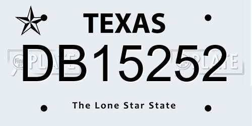 DB15252 Texas License Plate