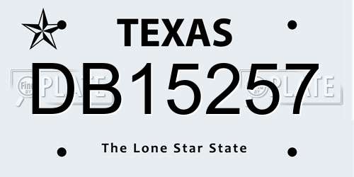 DB15257 Texas License Plate