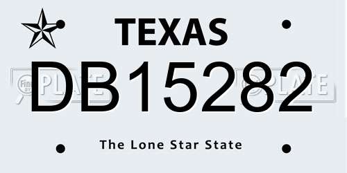 DB15282 Texas License Plate