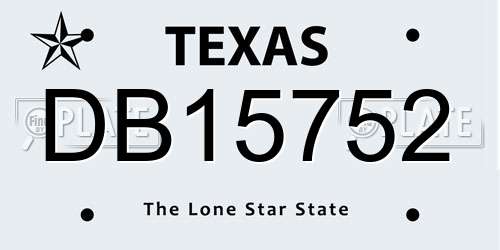 DB15752 Texas License Plate