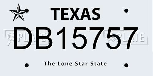 DB15757 Texas License Plate
