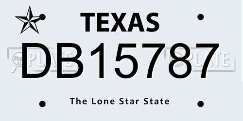 DB15787 Texas License Plate