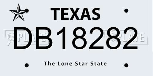 DB18282 Texas License Plate
