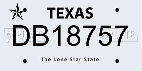 DB18757 Texas License Plate