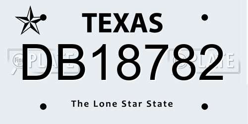 DB18782 Texas License Plate