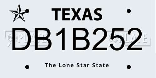 DB1B252 Texas License Plate