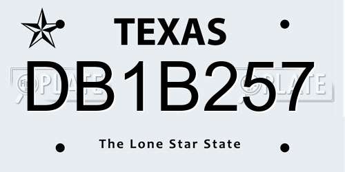 DB1B257 Texas License Plate