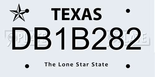 DB1B282 Texas License Plate