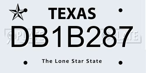 DB1B287 Texas License Plate
