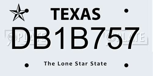 DB1B757 Texas License Plate