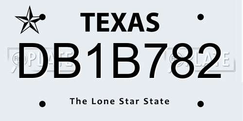 DB1B782 Texas License Plate