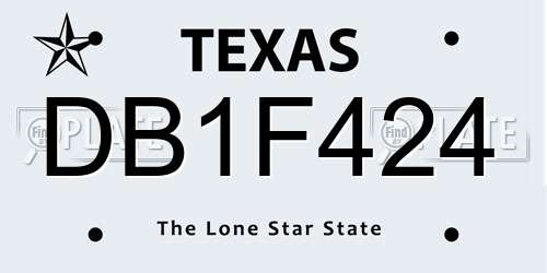 DB1F424 Texas License Plate