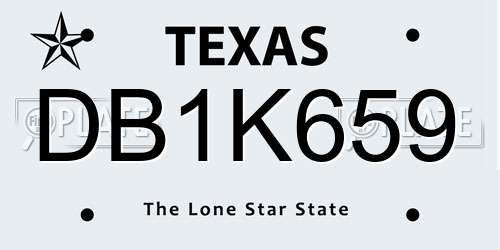 DB1K659 Texas License Plate