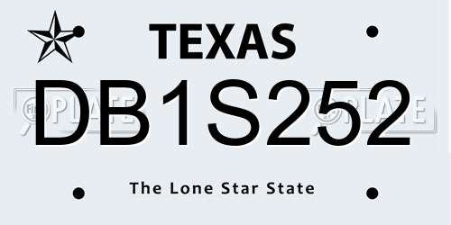 DB1S252 Texas License Plate