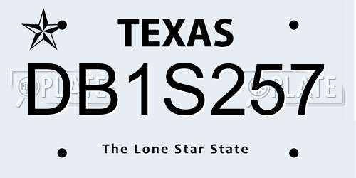 DB1S257 Texas License Plate