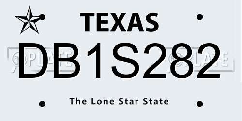 DB1S282 Texas License Plate