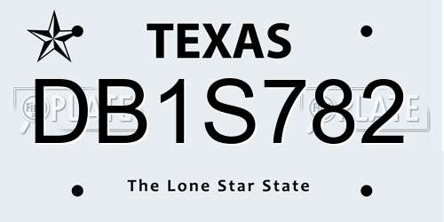 DB1S782 Texas License Plate