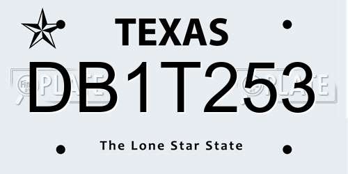 DB1T253 Texas License Plate