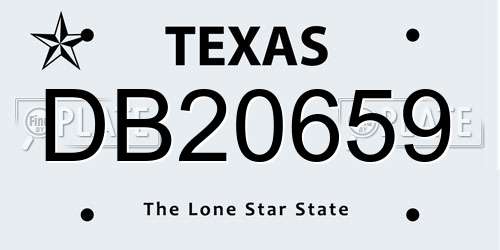 DB20659 Texas License Plate