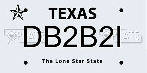 DB2B2I Texas License Plate