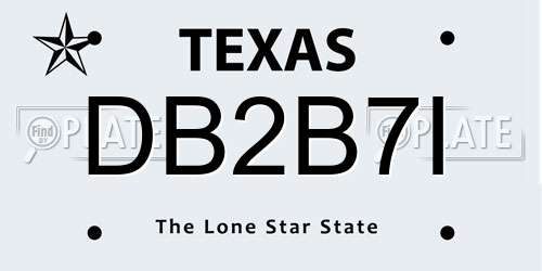 DB2B7I Texas License Plate